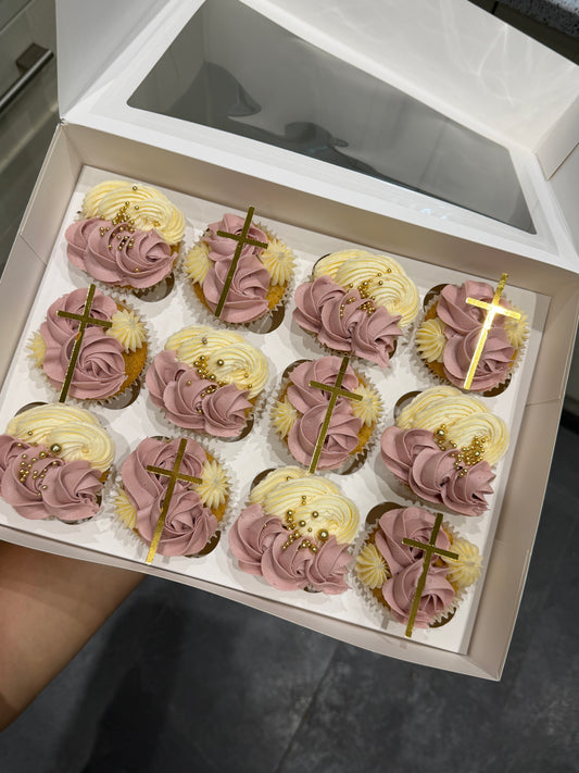 Christening cupcakes